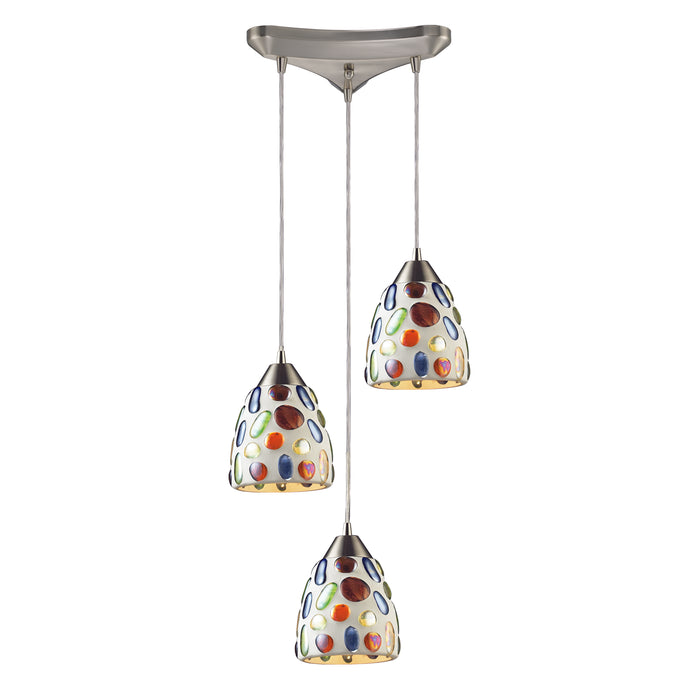 Gemstone Configurable Multi Pendant - Satin Nickel