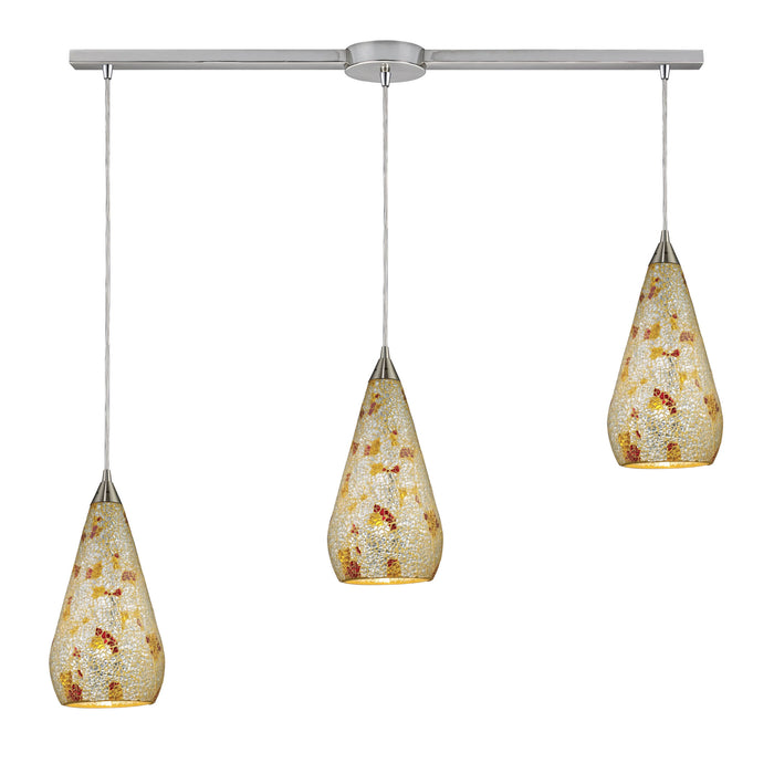 Curvalo 5'' Wide 3-Light Mini Pendant - Satin Nickel