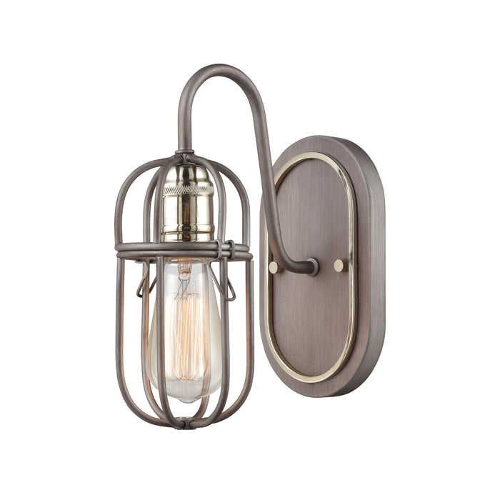 Industrial Cage 5'' Wide 1-Light Vanity Light - Weathered Zinc