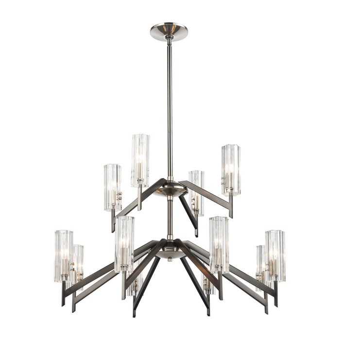 Aspire 30'' Wide 12-Light Chandelier - Black Nickel