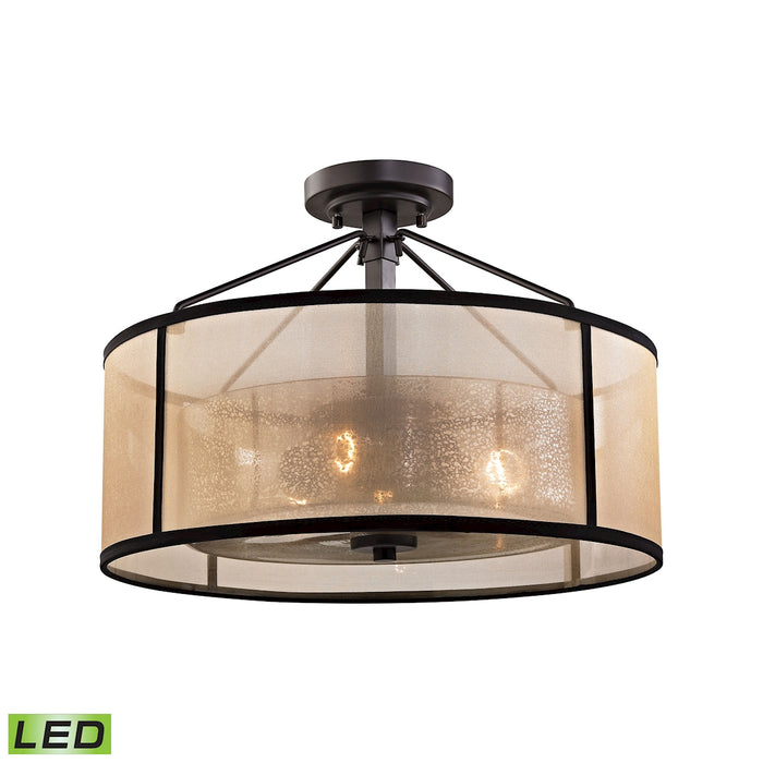 Diffusion 18'' Wide 3-Light Semi Flush Mount - Oil Rubbed Bronze