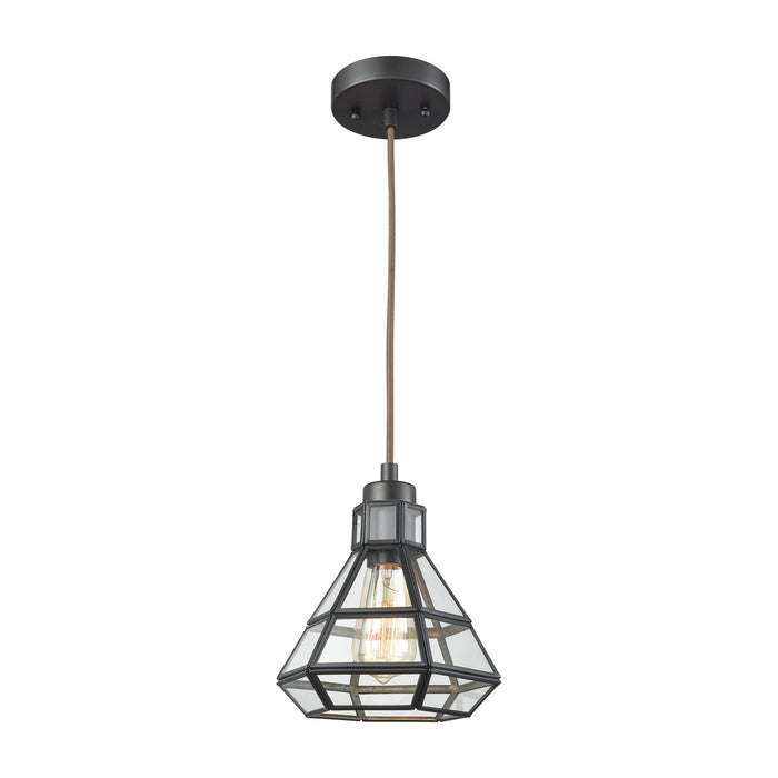 Window Pane 8'' Wide 1-Light Mini Pendant - Oil Rubbed Bronze