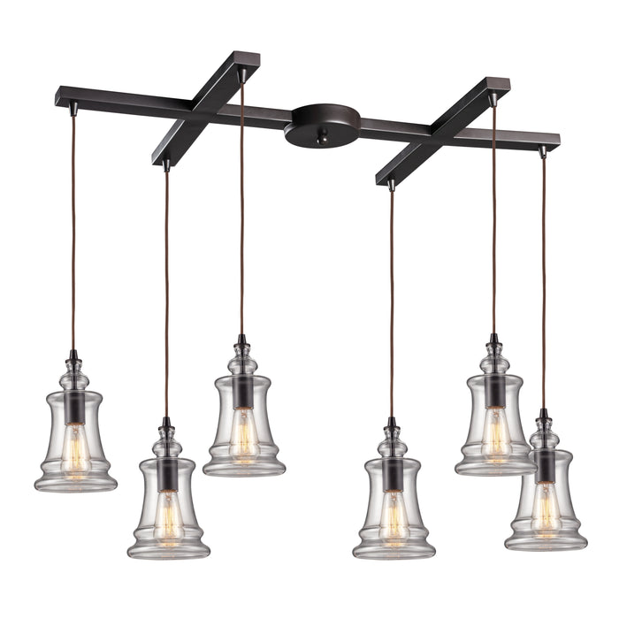 Menlow Park 33'' Wide 6-Light Multi Pendant - Oiled Bronze