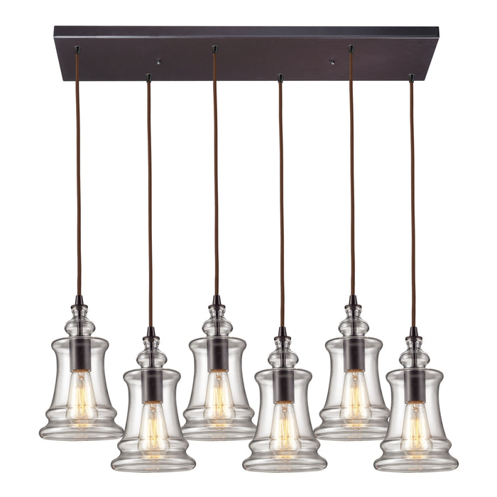 Menlow Park 32'' Wide 6-Light Multi Pendant - Oiled Bronze