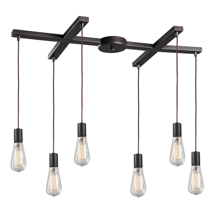 Menlow Park 33'' Wide 6-Light Multi Pendant - Oiled Bronze