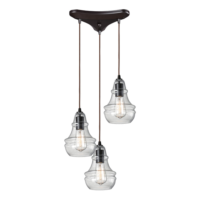 Menlow Park 10'' Wide 3-Light Multi Pendant - Oiled Bronze