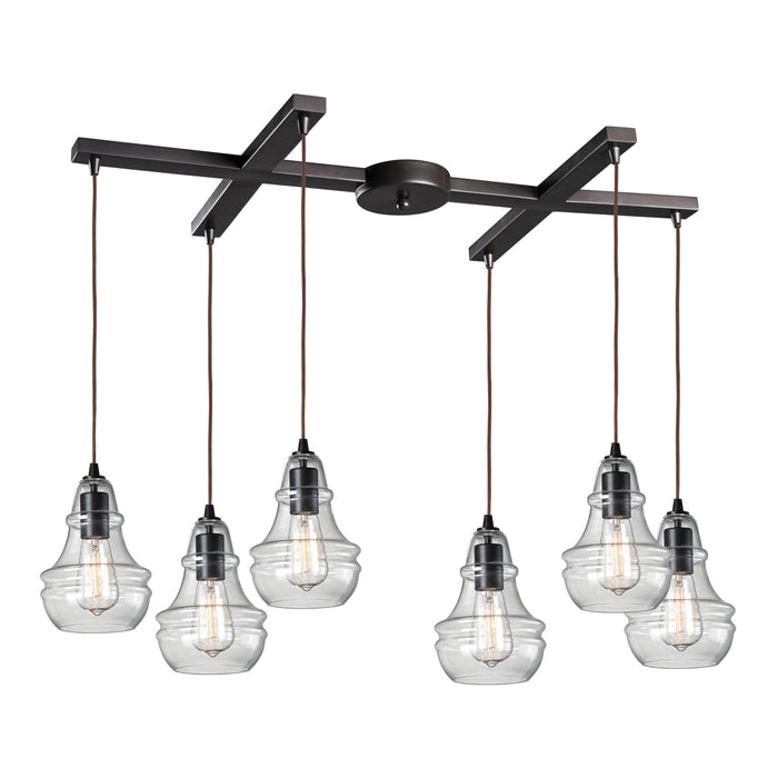 Menlow Park 33'' Wide 6-Light Multi Pendant - Oiled Bronze