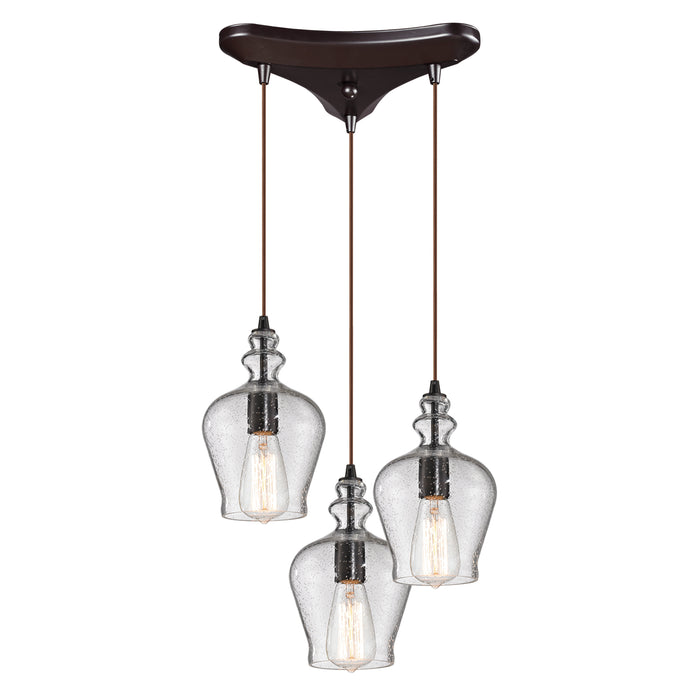 Menlow Park 10'' Wide 3-Light Multi Pendant - Oil Rubbed Bronze