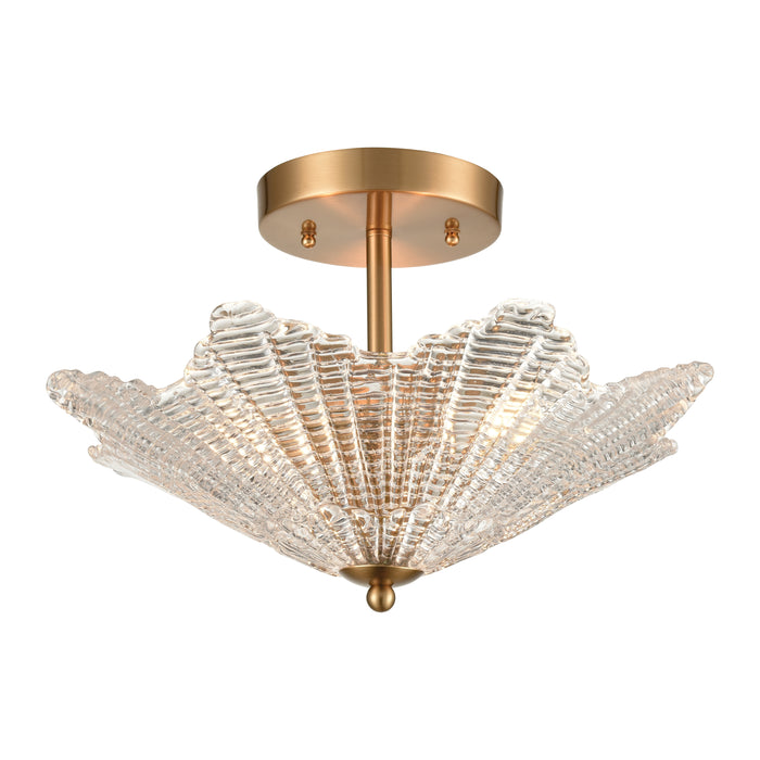 Radiance 16'' Wide 3-Light Semi Flush Mount - Satin Brass