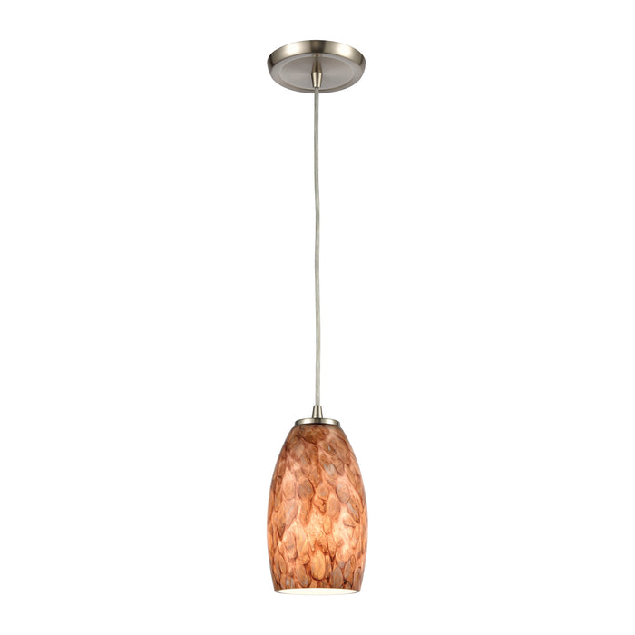 Natures Collage 5'' Wide 1-Light Mini Pendant - Satin Nickel