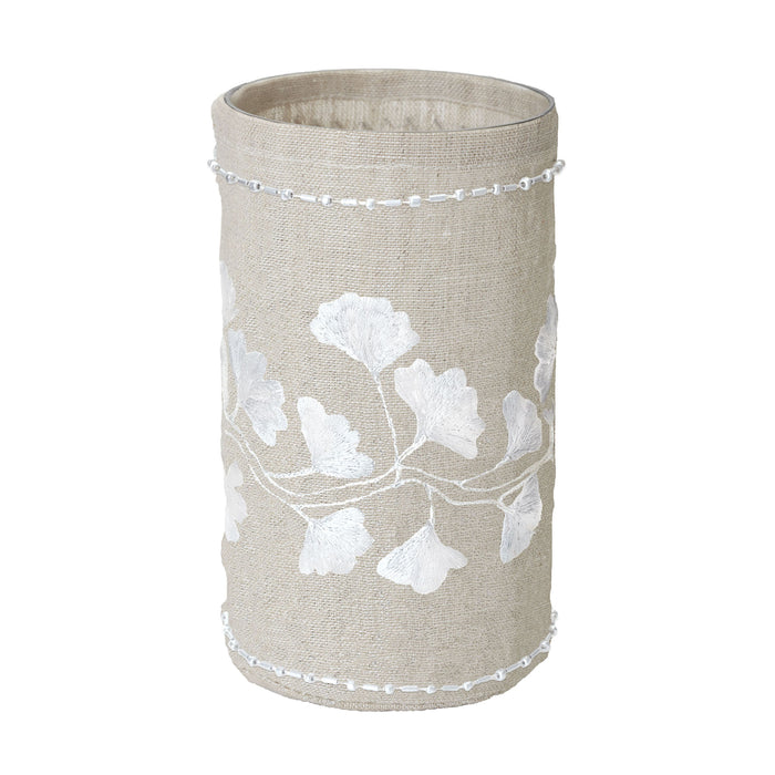 Ginkgo Votive with Silver Stitching - Large