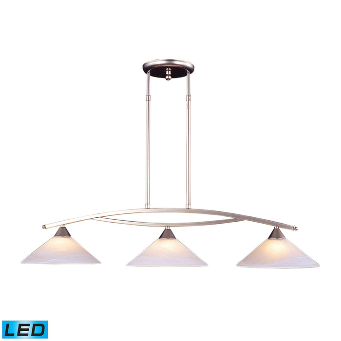 Elysburg 43'' Wide 3-Light Linear Chandelier - Satin Nickel