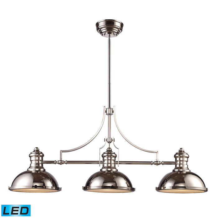 Chadwick 47'' Wide 3-Light Linear Chandelier - Polished Nickel