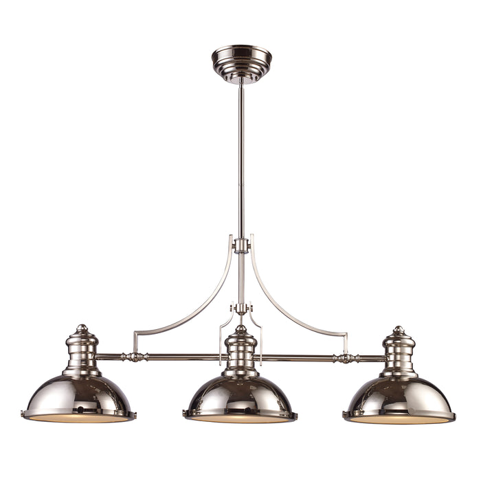 Chadwick 47'' Wide 3-Light Linear Chandelier - Polished Nickel