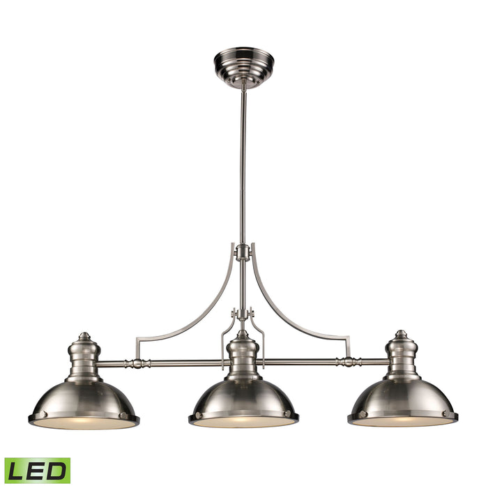 Chadwick 47'' Wide 3-Light Linear Chandelier - Satin Nickel