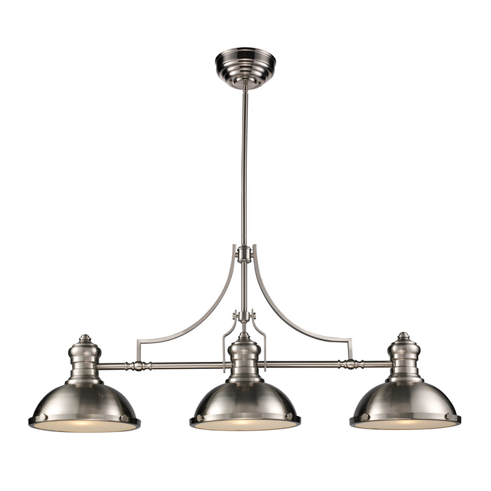 Chadwick 47'' Wide 3-Light Linear Chandelier - Satin Nickel