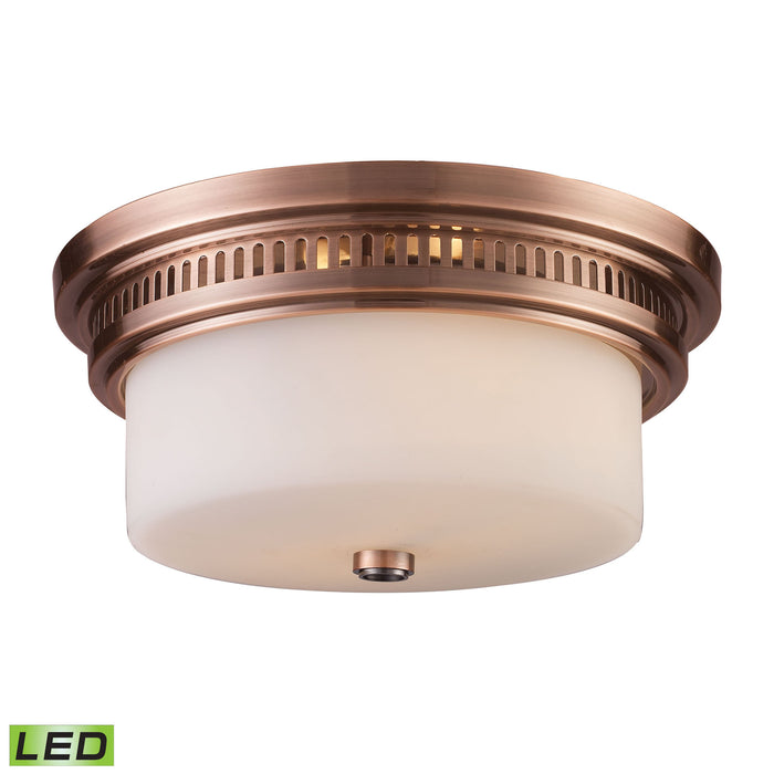 Chadwick 13'' Wide 2-Light Flush Mount - Antique Copper