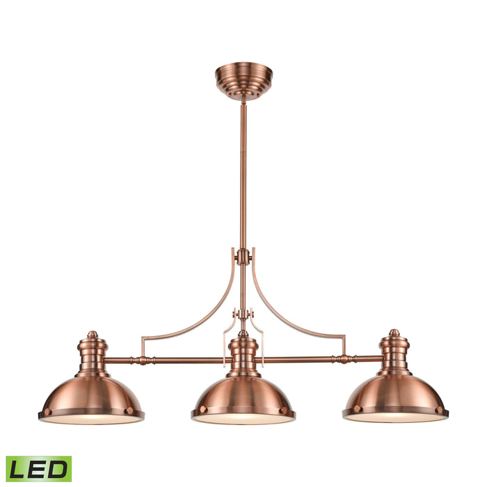 Chadwick 47'' Wide 3-Light Linear Chandelier - Antique Copper