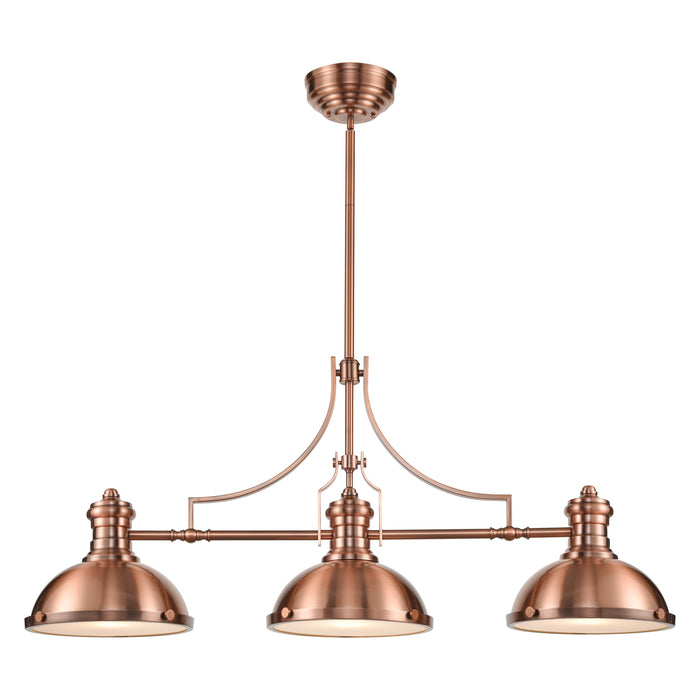 Chadwick 47'' Wide 3-Light Linear Chandelier - Antique Copper