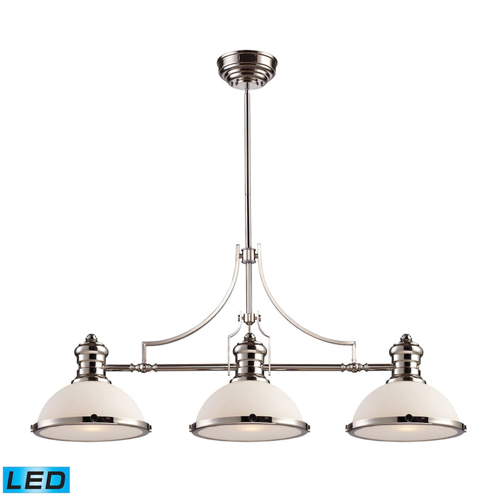 Chadwick 47'' Wide 3-Light Linear Chandelier - Polished Nickel