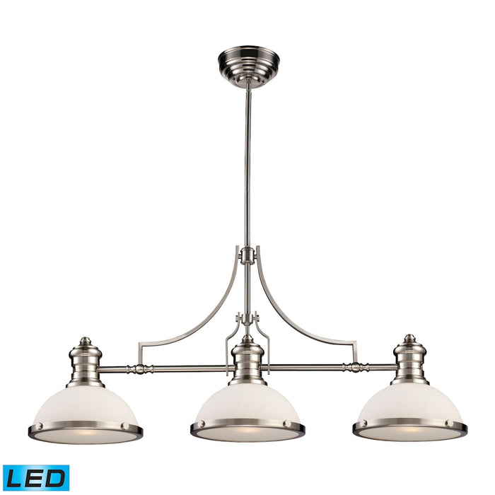 Chadwick 47'' Wide 3-Light Linear Chandelier - Satin Nickel