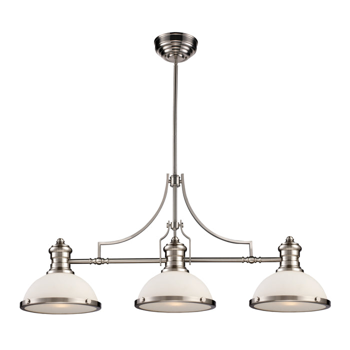 Chadwick 47'' Wide 3-Light Linear Chandelier - Satin Nickel