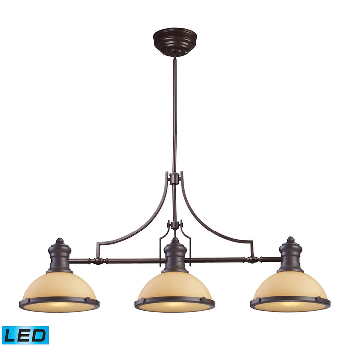 Chadwick 47'' Wide 3-Light Linear Chandelier - Oiled Bronze