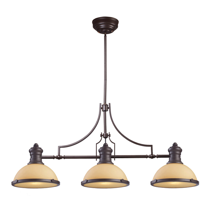 Chadwick 47'' Wide 3-Light Linear Chandelier - Oiled Bronze