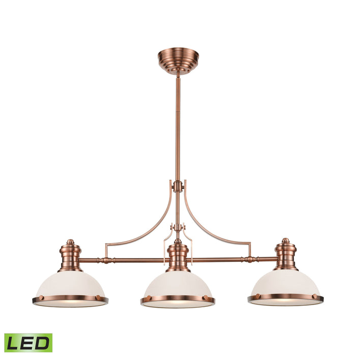 Chadwick 47'' Wide 3-Light Linear Chandelier - Antique Copper