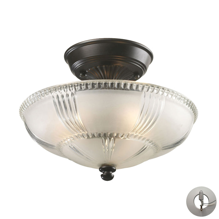 Restoration 12'' Wide 3-Light Semi Flush Mount - Oiled Bronze