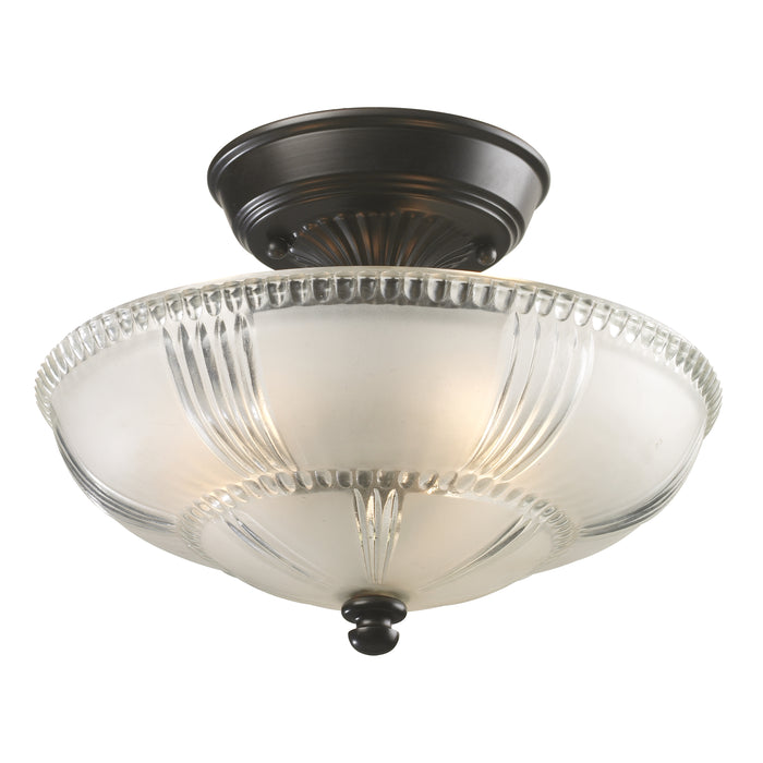 Restoration 12'' Wide 3-Light Semi Flush Mount - Oiled Bronze