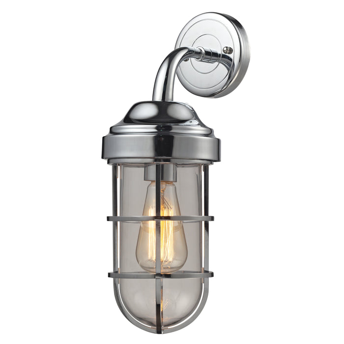 Seaport 1-Light Wall Lamp in Polished Chrome with Clear Glass