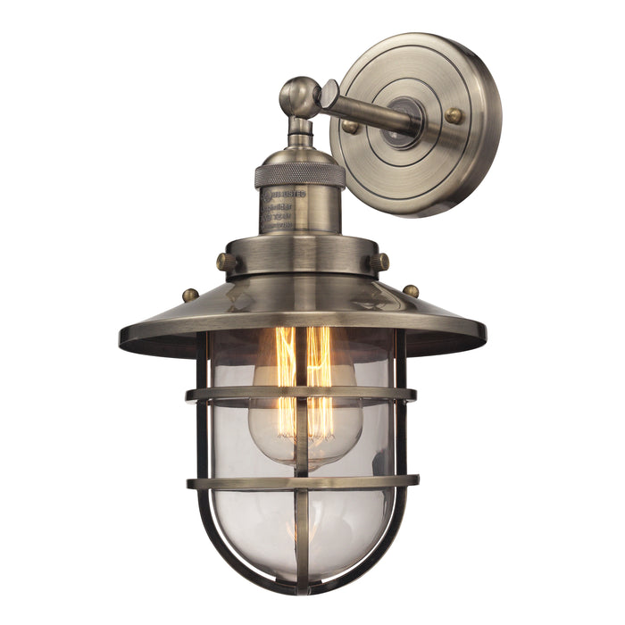 Seaport 13'' High 1-Light Sconce - Antique Brass