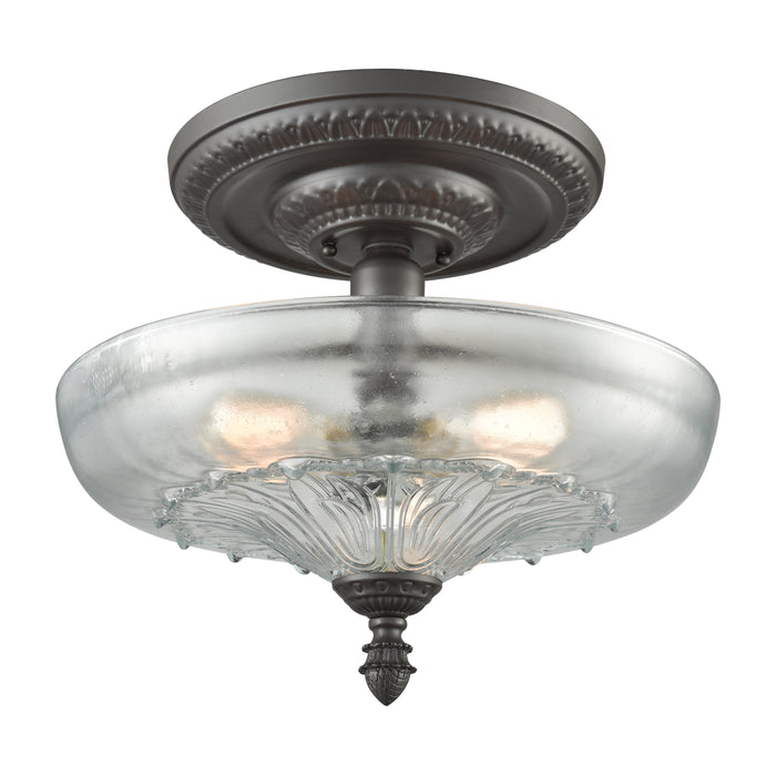 Restoration 15'' Wide 3-Light Semi Flush Mount - Oil Rubbed Bronze