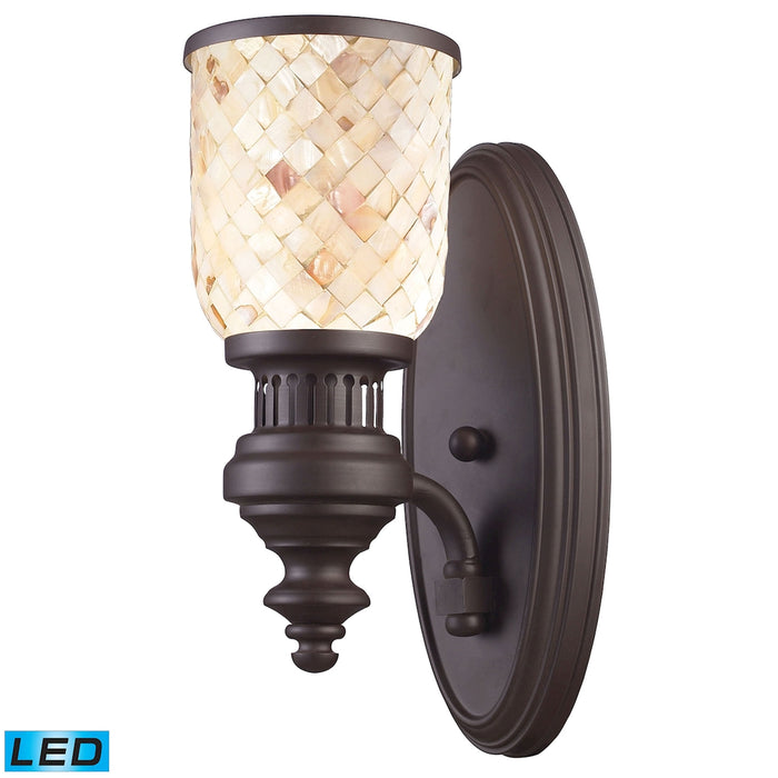 Chadwick 1-Light Sconce In OiLED Bronze And Cappa Shell - LED Offering Up To 800 Lumens (60 Watt Equ