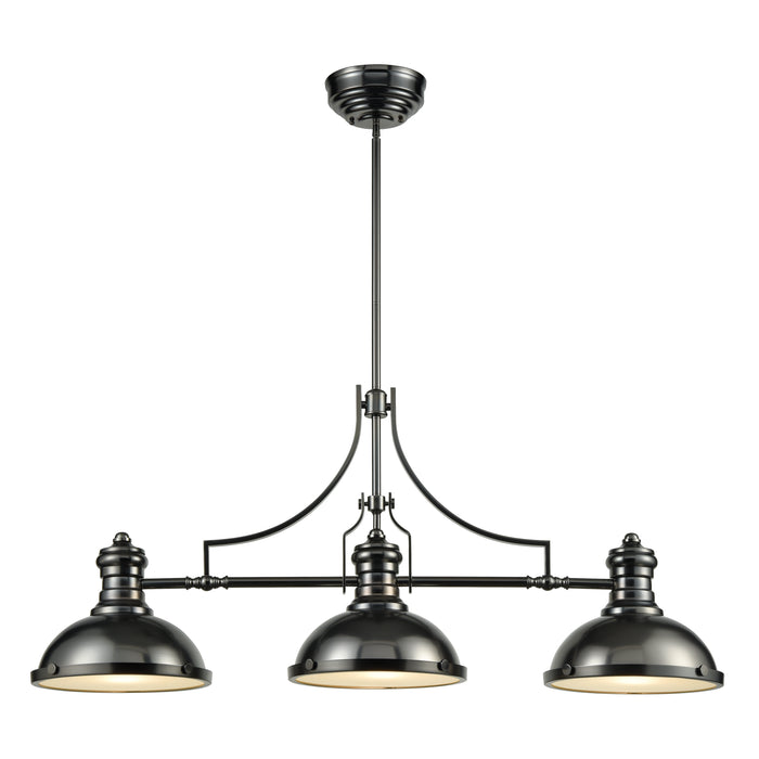 Chadwick 47'' Wide 3-Light Linear Chandelier - Black Nickel