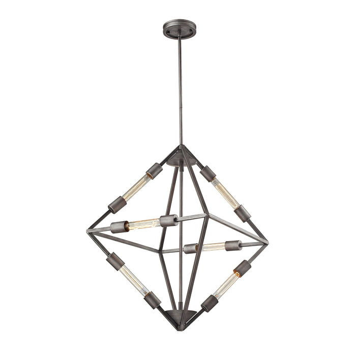 Laboratory 20'' Wide 6-Light Chandelier - Weathered Zinc