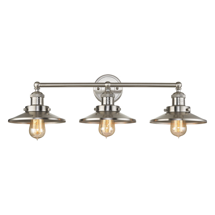 English Pub 28'' Wide 3-Light Vanity Light - Satin Nickel