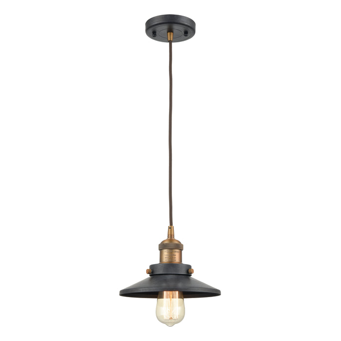 English Pub 8'' Wide 1-Light Mini Pendant - Antique Brass