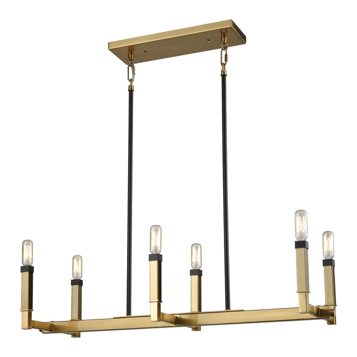 Mandeville 6-Light Chandelier in Oil Rubbed Bronze and Satin Brass