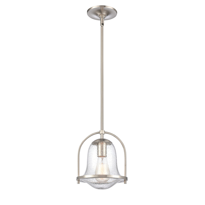 Connection 8'' Wide 1-Light Mini Pendant - Satin Nickel