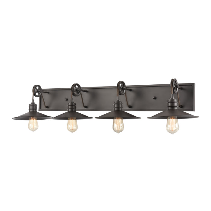 Spindle Wheel 42'' Wide 4-Light Vanity Light - Oil Rubbed Bronze