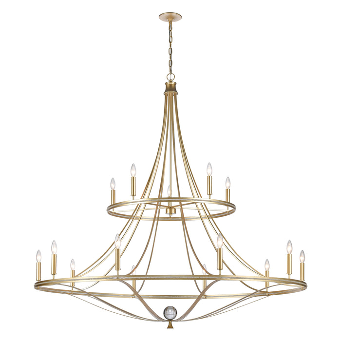 Noura 60'' Wide 15-Light Chandelier - Champagne Gold