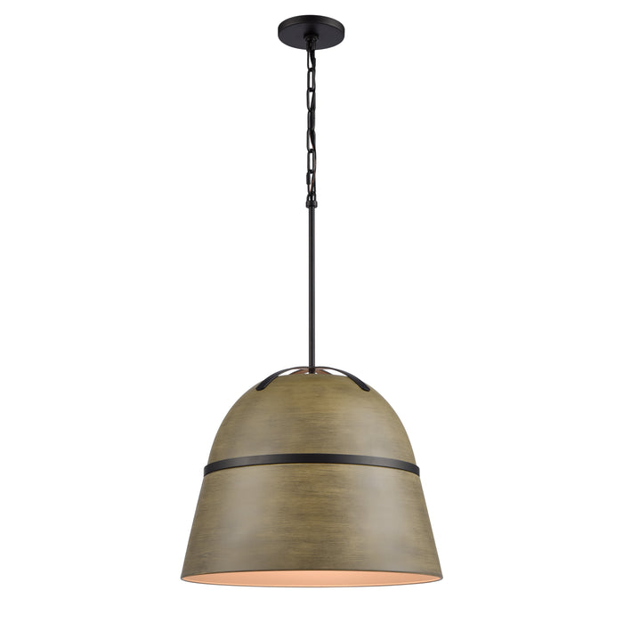 Davina 18'' Wide 3-Light Pendant - Matte Black with Corkwood