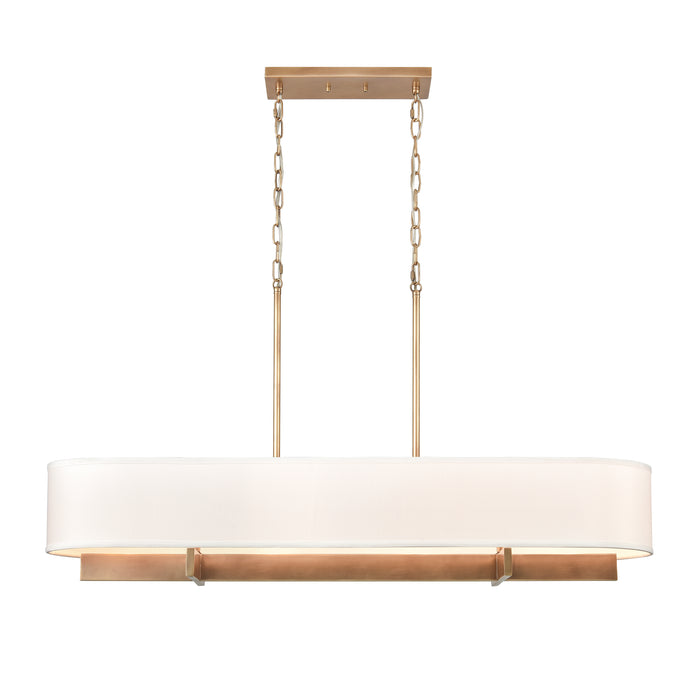 Murtha 42'' Wide 4-Light Linear Chandelier - Natural Brass