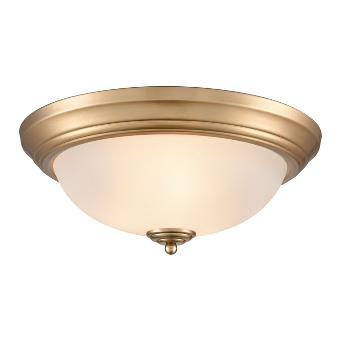 Basics 15'' Wide 3-Light Flush Mount - Satin Gold