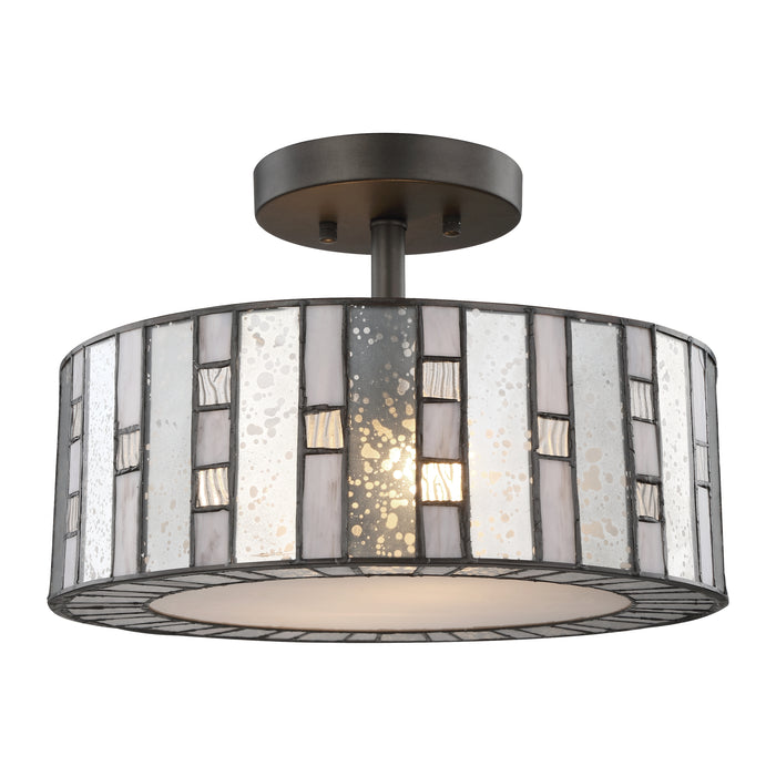 Ethan 14'' Wide 2-Light Semi Flush Mount - Tiffany Bronze