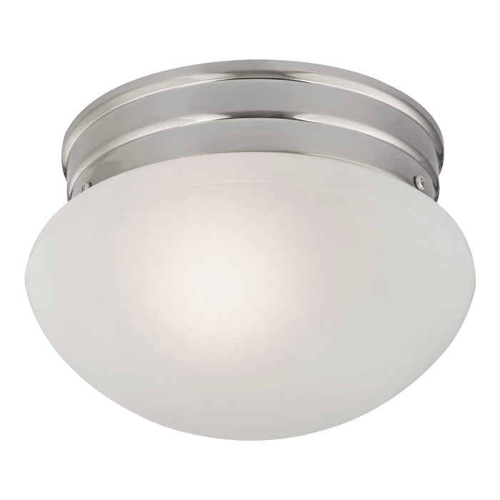 Mushroom 8'' Wide 1-Light Flush Mount - Brushed Nickel