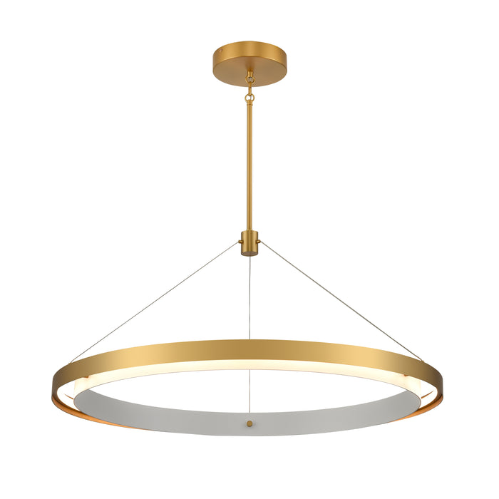 Fagan 33.5'' Wide Integrated LED Pendant - Brushed Brass with Matte White