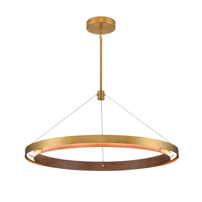 Fagan 33.5'' Wide Integrated LED Pendant - Brushed Brass with Ebony Bronze